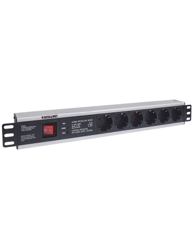 Multipresa per Rack 19'' 6 posti Spina Schuko Angolata 1.5U