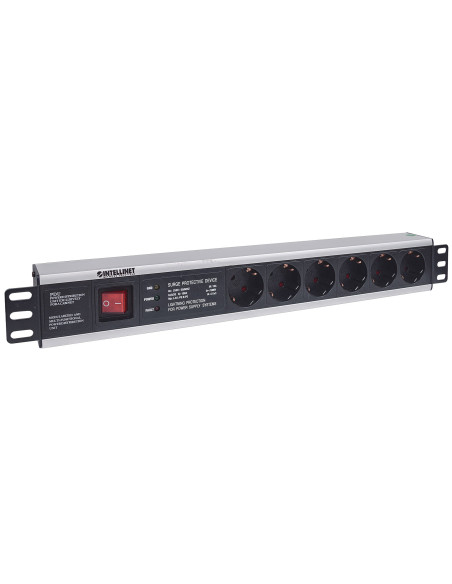 Multipresa per Rack 19'' 6 posti Spina Schuko Angolata 1.5U