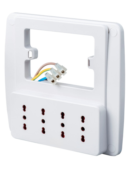 Multipresa da Parete 4 Posti Presa Italiana Bianco