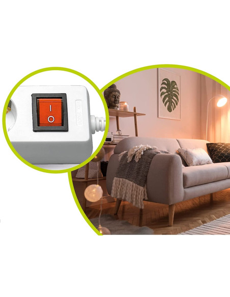 Multipresa 3 Posti Schuko con Interruttore e Cavo 1