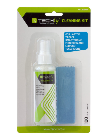 Kit di Pulizia per Monitor LCD 100ml con Panno Microfibra
