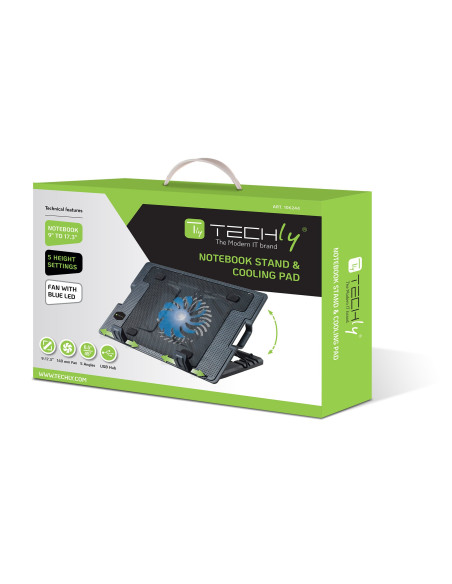 Supporto per notebook fino a 17.3'' con sistema di raffreddamento