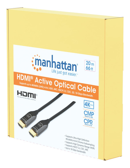 Cavo Plenum-Rated HDMI Attivo in Fibra Ottica 20m