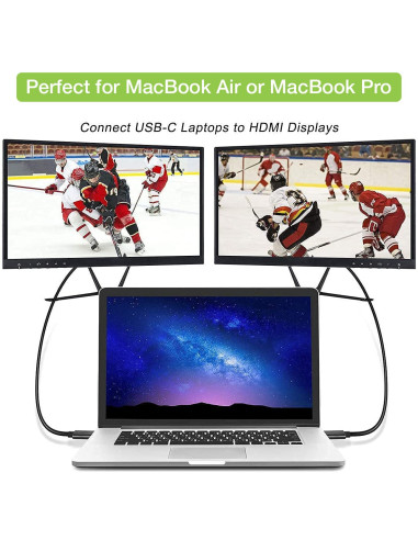 Cavo Adattatore USB-C&trade Maschio a HDMI 2.0 4K Maschio 2m Nero