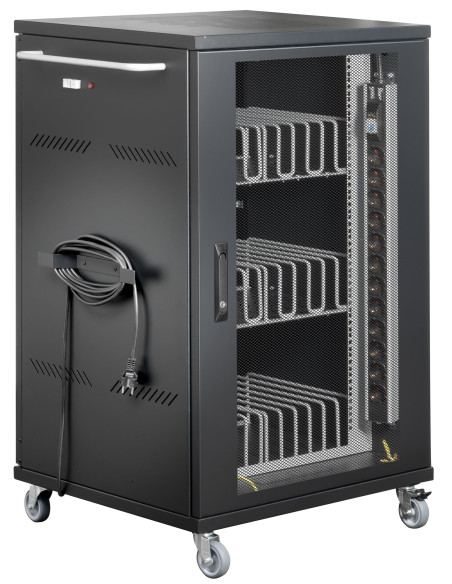 Carrello Stazione di Ricarica Ventilato 36 Notebook o Smartphone Nero