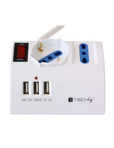 Multipresa da Tavolo 3 Posti con Porte USB