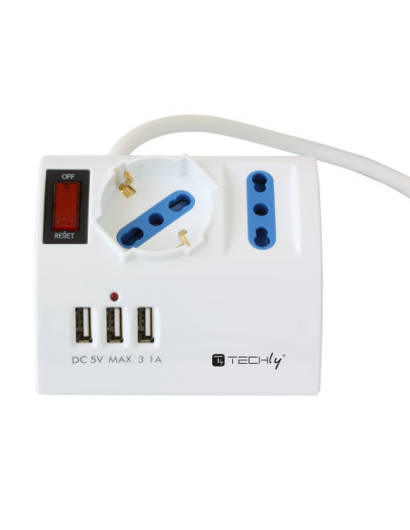 Multipresa da Tavolo 3 Posti con Porte USB
