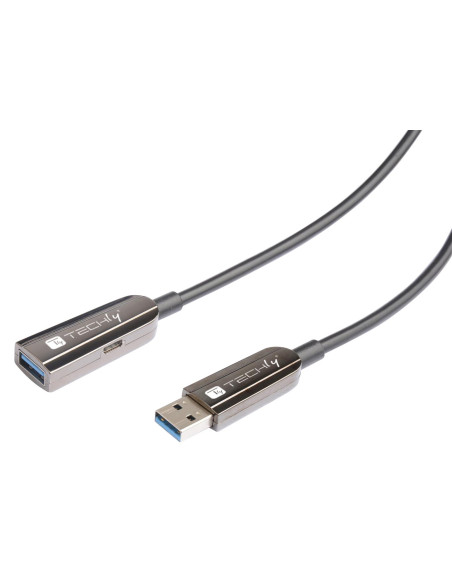 Cavo Ottico Attivo USB 3.2 SuperSpeed Active Optical Cable USB A M/F 10m Nero