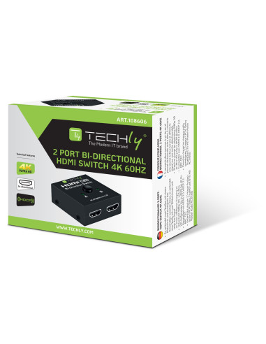 Switch HDMI 2 porte Bidirezionale 4K 60Hz