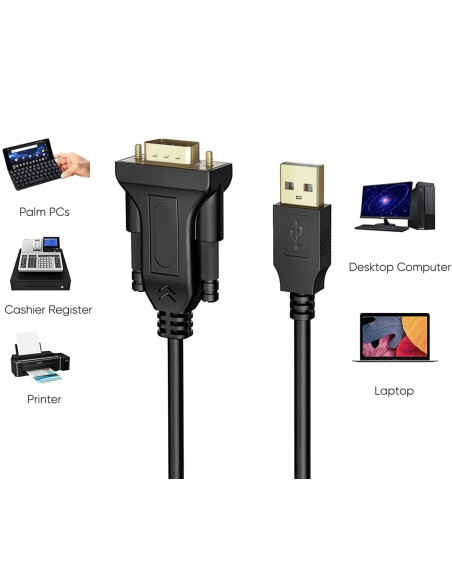 Convertitore Adattatore Techly da USB 2.0 a Seriale Nero