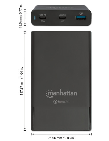Stazione di ricarica USB-C&trade PD 65W Nero