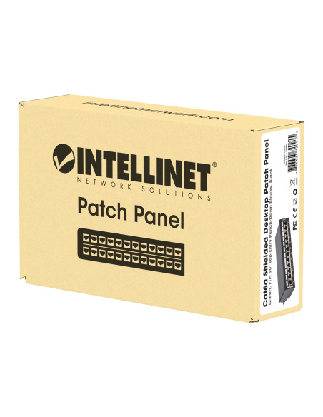 Pannello Patch 12 Posti Cat6a Schermato da Scrivania Nero