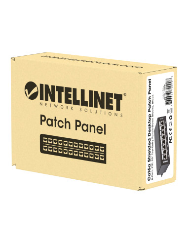Pannello Patch 8 Posti Cat6A Schermato da Scrivania Nero