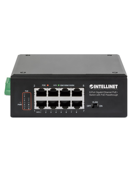 Switch Ethernet Gigabit 8 porte PoE+ con PoE Passante