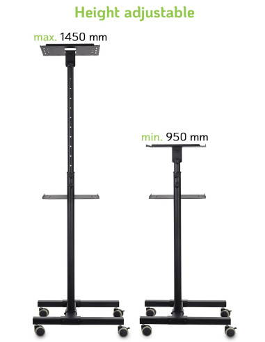 Carrello per Proiettore Notebook Regolabile con Mensola