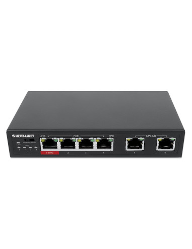 Fast Ethernet Switch a 6 porte con 4 porte PoE (1 x High-Power PoE)