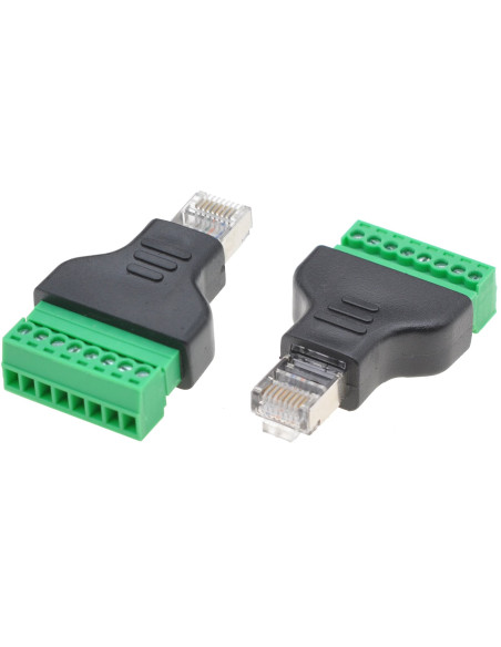 Adattatore Connettore RJ45 Maschio Terminal Block 8 pin