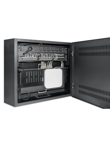 Armadio 19'' a muro a basso profilo con montanti orizzontali 4U e verticali 2U