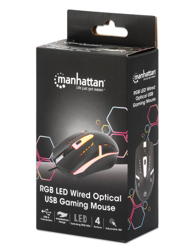 Mouse Ottico USB Gaming 1500 Dpi Retroilluminazione LED RGB