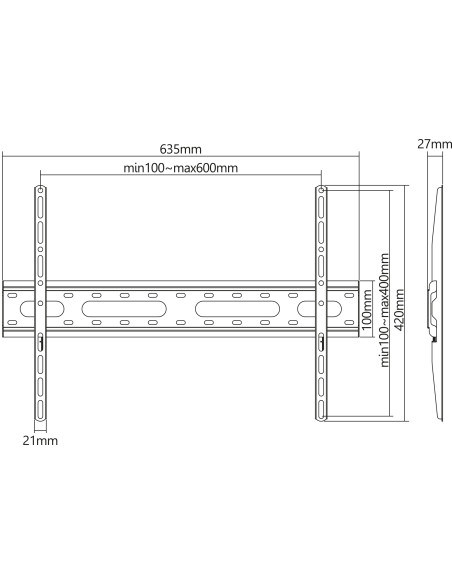 Staffa a Muro Fissa Low-Profile per TV 37-70''