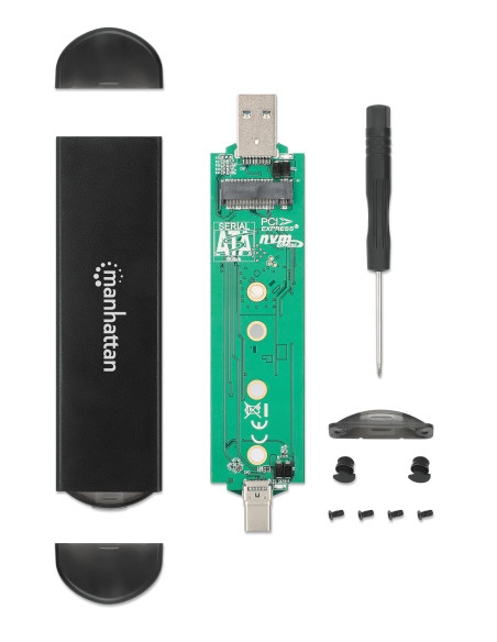 Box Esterno USB SSD M.2 NVMe e SATA Connessioni USB-C&trade e USB A
