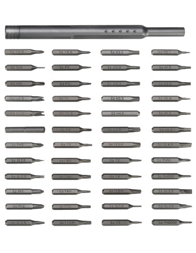 Set Astuccio in Alluminio Cacciavite di Precisione a 48 Punte Intercambiabili