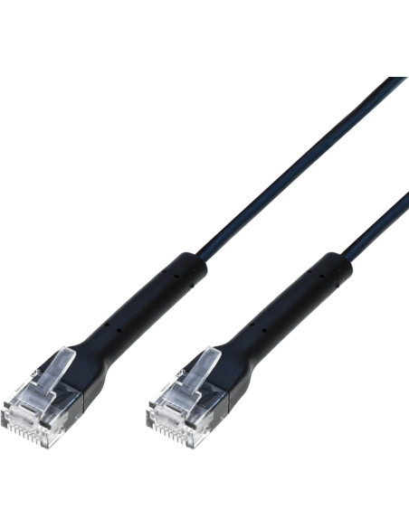 Cavo Slim Patch di Rete Pieghevole in Rame Cat.6A U/UTP 5m Nero