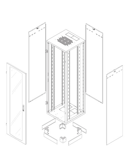Armadio Rack NextGen 19'' 600x600 42U Nero