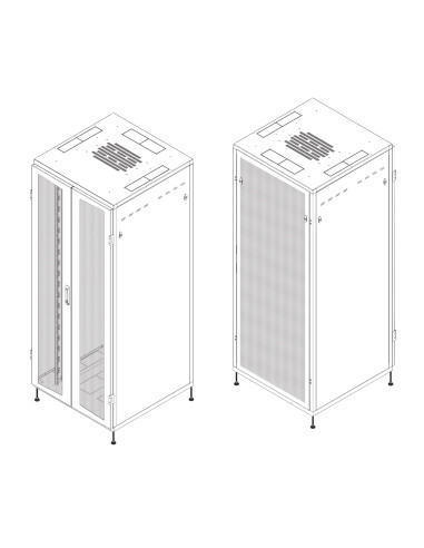 Armadio Rack NextGen 19'' 800x800 42U Doppia Porta Grigliata Nero