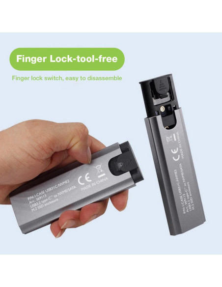 Box Esterno USB-C&trade USB3.2 Gen2 NVMe/SATA M.2 SSD