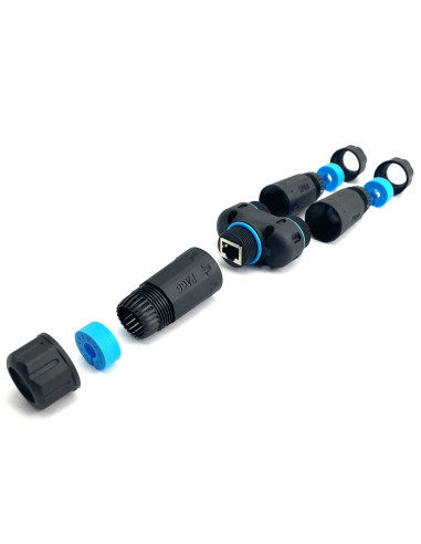 Accoppiatore Adattatore Cat.6 RJ45 1F/2F Configurazione 1:1 Impermeabile IP68