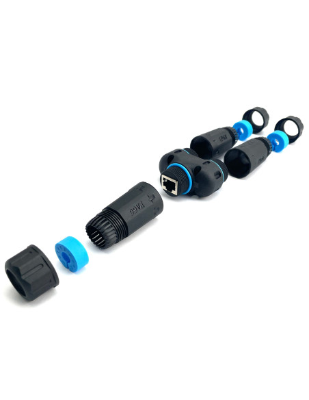 Accoppiatore Adattatore Cat.6 RJ45 1F/2F Configurazione 1:1 Impermeabile IP68