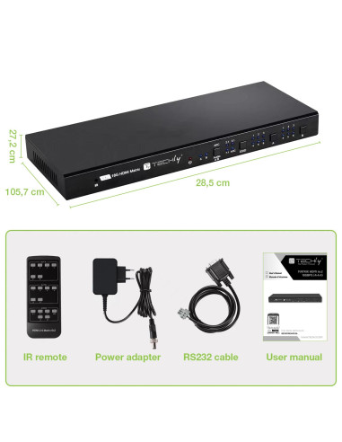 Matrix HDMI 2.0 6X 2 18Gbps 4k@60Hz con Audio e ARC