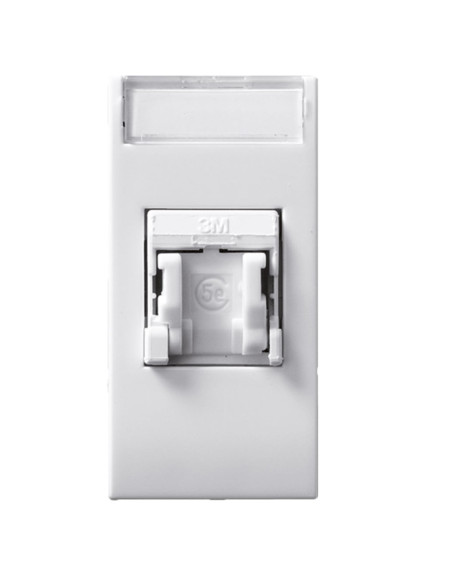 Domus S44 Presa RJ45 Cat.5E UTP Connettore 3M con Tappo Bianco Lucido
