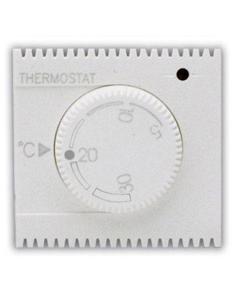 Domus S44 Termostato Elettronico con Manopola 230V NA+NC 5A 2 Moduli Bianco Lucido