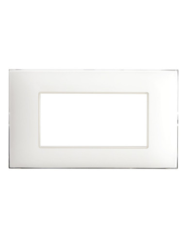 Placca Serie YOUNG 44 per Scatola Rettangolare 4 Moduli Bianco