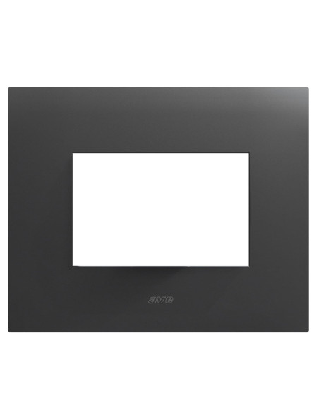 Placca Serie Smart44 in Metallo 3 Moduli Grigio