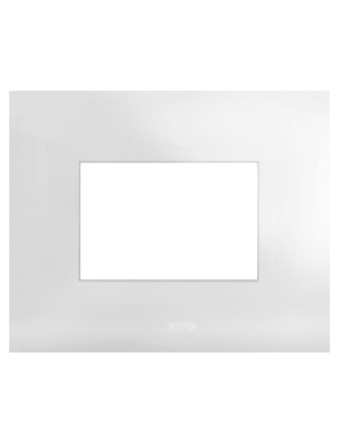 Placca Serie Smart44 in Metallo 3 Moduli Bianco Lucido