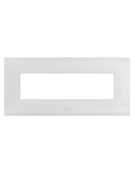 Placca Serie Smart44 in Metallo 7 Moduli Bianco Lucido