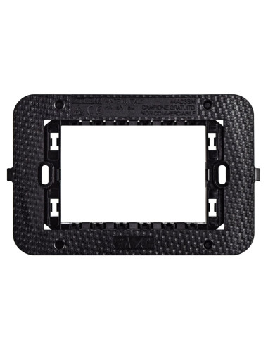 Supporto Smart44 con Viti per Scatole Rettangolari 3 Moduli