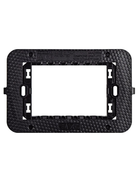 Supporto Smart44 con Viti per Scatole Rettangolari 3 Moduli