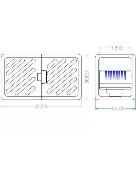 Accoppiatore Modulare Cat.6A RJ45 F/F UTP Bianco