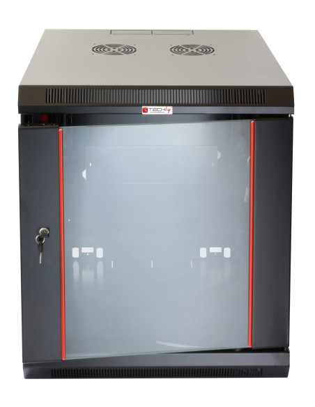 Armadio Rack 19'' a muro 15 unit&agrave sezione unica prof. 600mm Nero