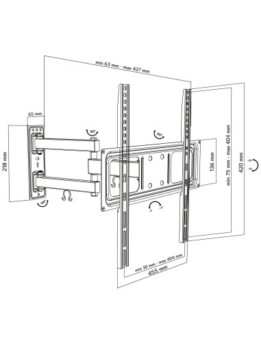 Supporto a Muro per TV LED LCD 32-55'' Full-Motion
