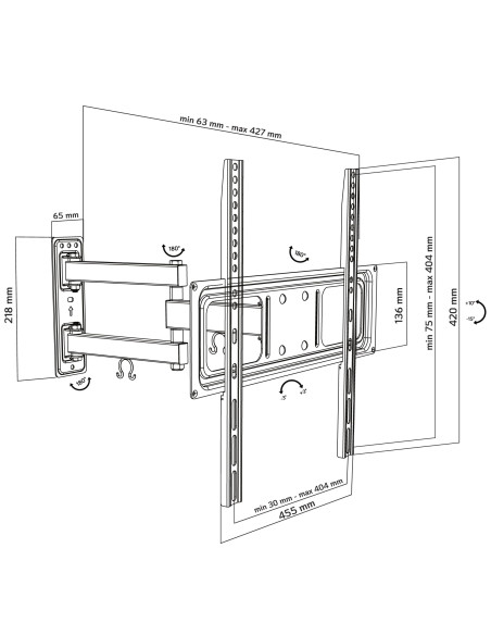 Supporto a Muro per TV LED LCD 32-55'' Full-Motion