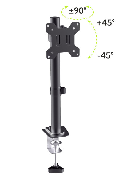 Supporto da Scrivania con Morsetto per Monitor 13-32'' Braccio Corto Inclinabile