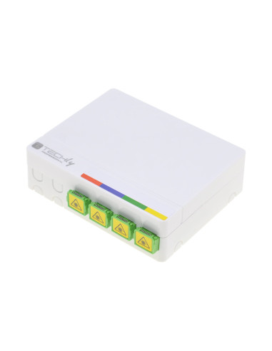 Scatola di Terminazione Ottica di Appartamento (STOA) FTTH per 4 fibre SC-APC a muro o guida Din