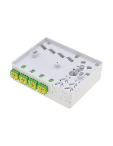 Scatola di Terminazione Ottica di Appartamento (STOA) FTTH per 4 fibre SC-APC a muro o guida Din