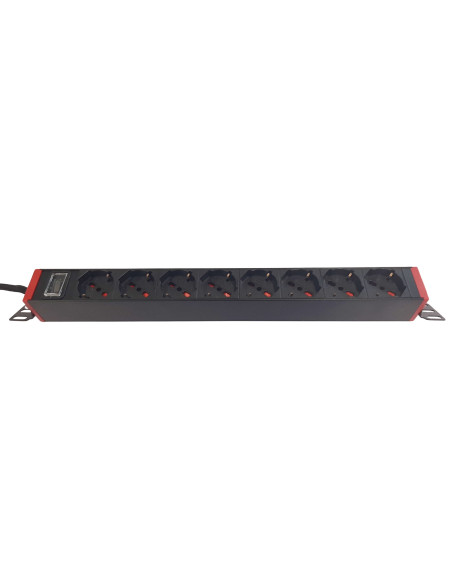 Multipresa 8 Posti da Rack 19'' con Staffe Ruotabili a 360&deg Spina Italiana