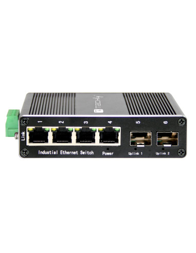 Convertitore Ethernet Industriale Gigabit 4 porte RJ45 a 2 porte SFP Non Gestito